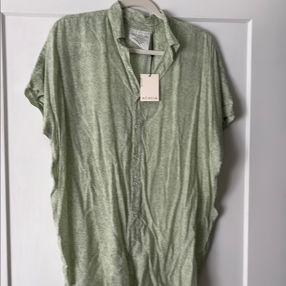 Acacia Azalea Jade Floral Mombasa Shirt S NWT